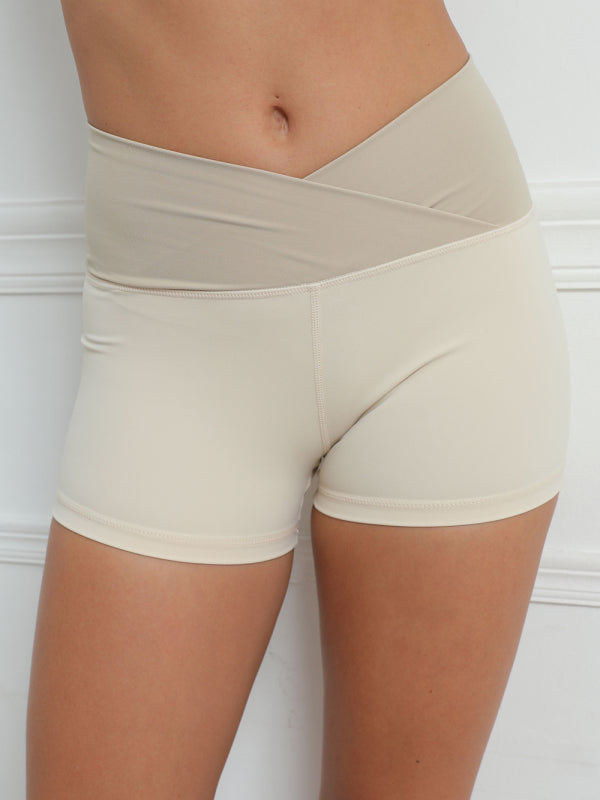 Women's Contrast V-Cut Tiny Waist Gym Shorts