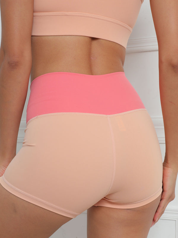 Women's Contrast V-Cut Tiny Waist Gym Shorts