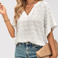 Boho Swiss Dot Notched Neck Blouse