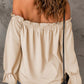 Boho Off the Shoulder Solid Color Peasant Top