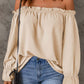 Boho Off the Shoulder Solid Color Peasant Top
