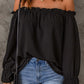 Boho Off the Shoulder Solid Color Peasant Top