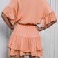 Women's Solid Color Bohemian Flutter Sleeve Ruffle Mini Dress