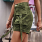 Utility Denim Casual Large Pocket Shorts