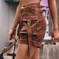 Utility Denim Casual Large Pocket Shorts