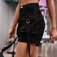 Utility Denim Casual Large Pocket Shorts