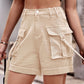 Utility Denim Casual Large Pocket Shorts