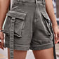 Utility Denim Casual Large Pocket Shorts