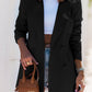 Trendy Long Sleeved Double Breasted Collar Jacket