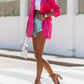 Trendy Long Sleeved Double Breasted Collar Jacket