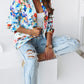 Fashion Spring Floral Casual Suit Jacket