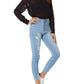 Women's Ripped Raw Hem Skinny Jeans