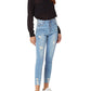 Women's Ripped Raw Hem Skinny Jeans