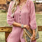 Boho Solid Color Casual Linen Oversized Pockets Romper