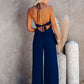U-Neck Halter Backless Wide Leg Jumpsuit