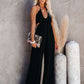 U-Neck Halter Backless Wide Leg Jumpsuit