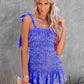 Sexy Smocked Ruffle Skirt Mini Dress
