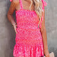Sexy Smocked Ruffle Skirt Mini Dress