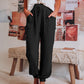 Solid Color Cotton Linen Drawstring Waist Casual Pants