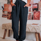 Solid Color Cotton Linen Drawstring Waist Casual Pants