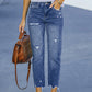 Women's High Waist Ripped Straight Leg Jeans