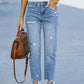 Women's High Waist Ripped Straight Leg Jeans