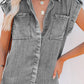 Sleeveless Denim Pocket Oversized Top