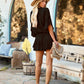 Boho Ruffled Trumpet Sleeves Smocked Waist Mini Dress