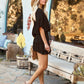 Boho Ruffled Trumpet Sleeves Smocked Waist Mini Dress