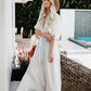Women's Solid Color Embroidered Lace Maxi Beach Cover-Up Dress