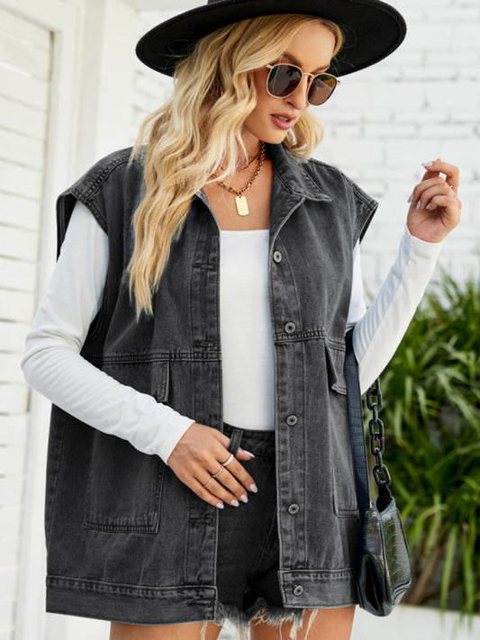 Sleeveless Denim Summer Vest Jacket