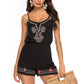 Bohemian Vintage Floral Embroidered Romper