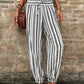 Boho Striped Print High Waist Lounge Pants