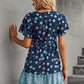 Bohemian Flower Pattern Loose Short Sleeve Dress