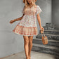 Bohemian Flower Pattern Loose Short Sleeve Dress