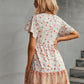 Bohemian Flower Pattern Loose Short Sleeve Dress
