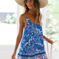 Bohemian Floral V-neck Loose Printed Mini Dress