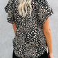 Boho Floral Printed V-Neck Flounce Sleeve Shirt