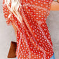 Boho Floral Printed V-Neck Flounce Sleeve Shirt