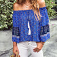 Bohemian Off the Shoulder Floral Print Shirt