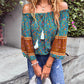 Bohemian Off the Shoulder Floral Print Shirt