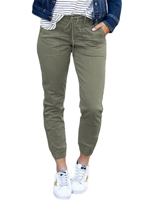 Slim Pocket Cropped Cargo Leisure Pants
