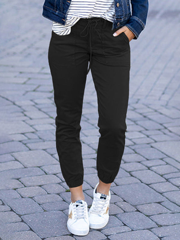 Slim Pocket Cropped Cargo Leisure Pants