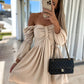 Flirtatious Bow Off The Shoulder Mini Dress