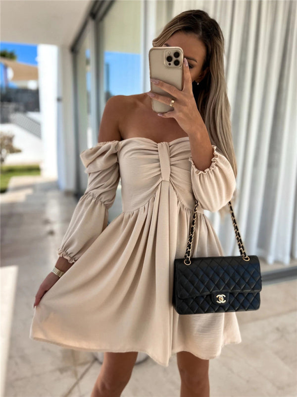 Flirtatious Bow Off The Shoulder Mini Dress