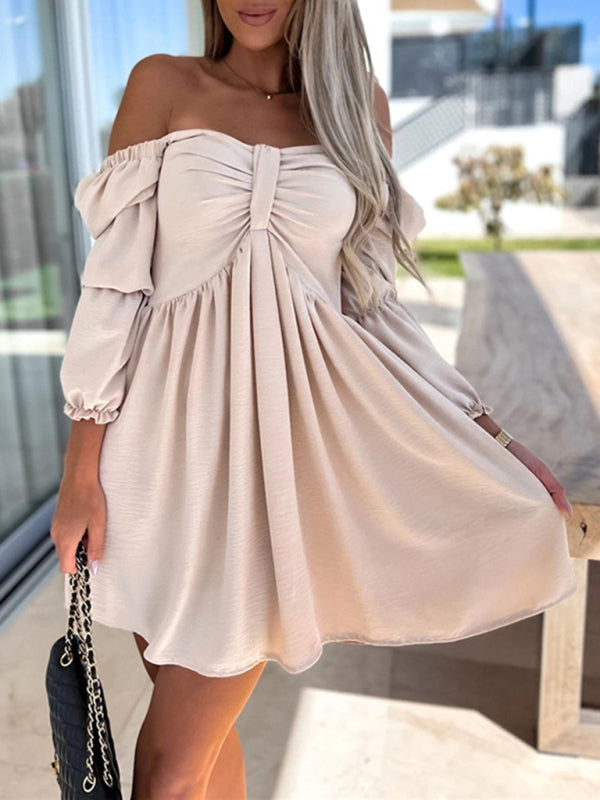 Flirtatious Bow Off The Shoulder Mini Dress