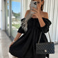 Flirtatious Bow Off The Shoulder Mini Dress