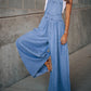 Bohemian Loose Extreme Wide Leg Denim Overalls