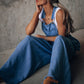 Bohemian Loose Extreme Wide Leg Denim Overalls