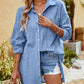 Collared Long Sleeved Button up Top or Shirt Dress